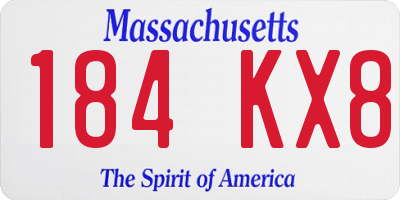 MA license plate 184KX8