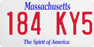 MA license plate 184KY5