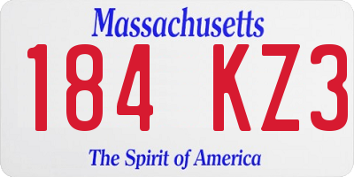 MA license plate 184KZ3