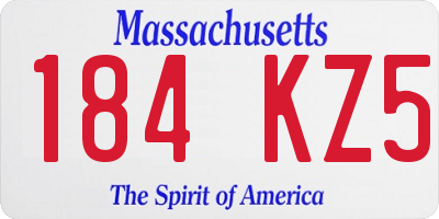 MA license plate 184KZ5