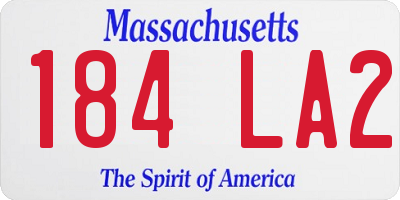 MA license plate 184LA2