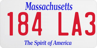MA license plate 184LA3