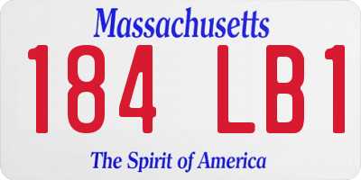 MA license plate 184LB1