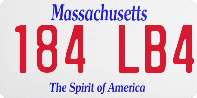 MA license plate 184LB4