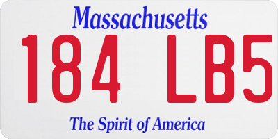 MA license plate 184LB5
