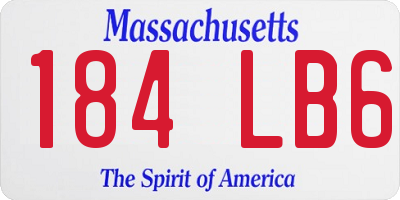 MA license plate 184LB6