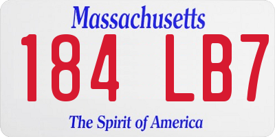 MA license plate 184LB7