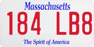 MA license plate 184LB8