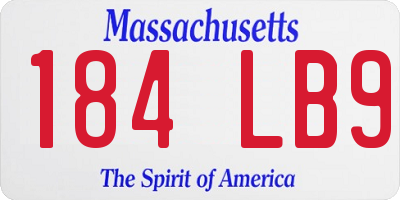 MA license plate 184LB9