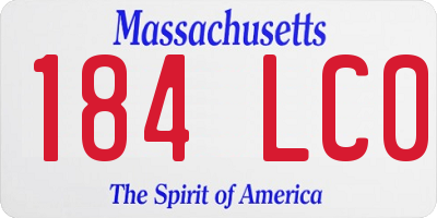 MA license plate 184LC0