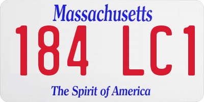 MA license plate 184LC1