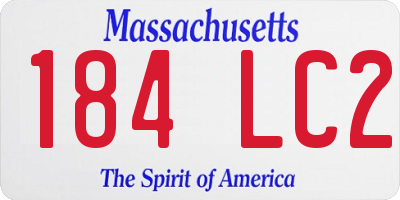 MA license plate 184LC2