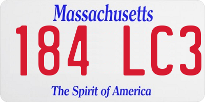 MA license plate 184LC3
