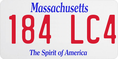 MA license plate 184LC4