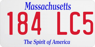 MA license plate 184LC5