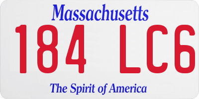 MA license plate 184LC6