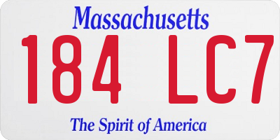 MA license plate 184LC7