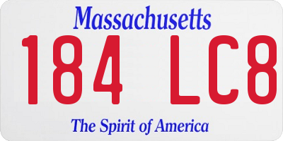 MA license plate 184LC8