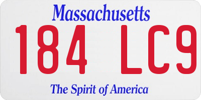 MA license plate 184LC9