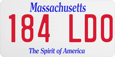 MA license plate 184LD0