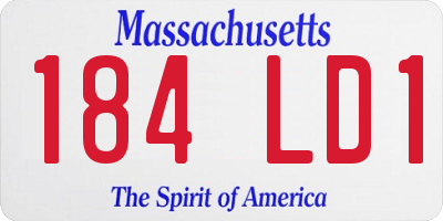MA license plate 184LD1