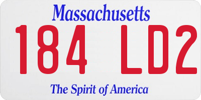 MA license plate 184LD2