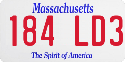 MA license plate 184LD3