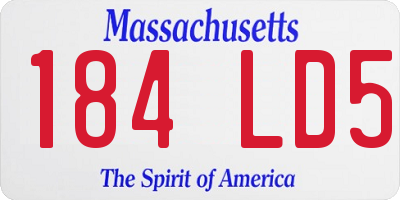 MA license plate 184LD5