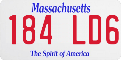 MA license plate 184LD6
