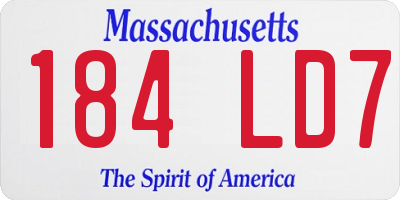 MA license plate 184LD7