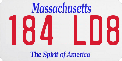 MA license plate 184LD8