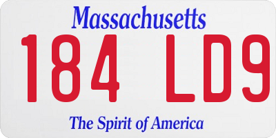 MA license plate 184LD9