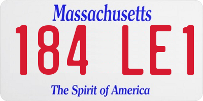 MA license plate 184LE1