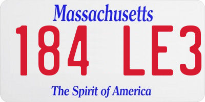 MA license plate 184LE3