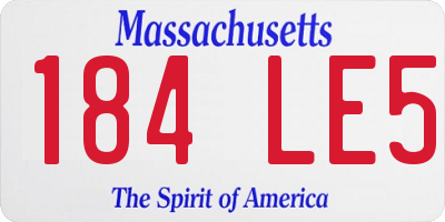 MA license plate 184LE5