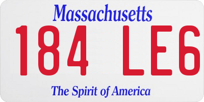 MA license plate 184LE6