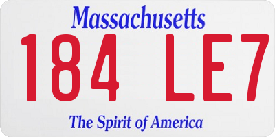 MA license plate 184LE7