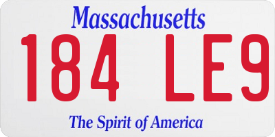 MA license plate 184LE9