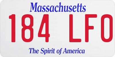 MA license plate 184LF0