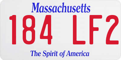 MA license plate 184LF2