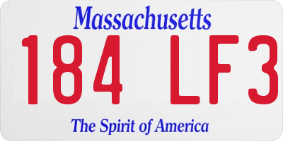 MA license plate 184LF3