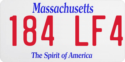 MA license plate 184LF4