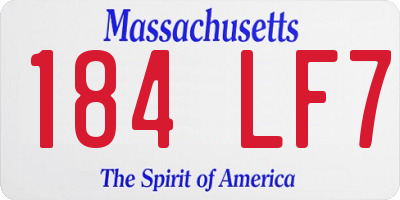 MA license plate 184LF7