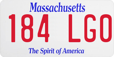 MA license plate 184LG0