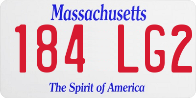 MA license plate 184LG2