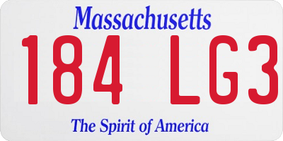 MA license plate 184LG3