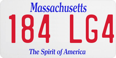 MA license plate 184LG4