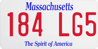 MA license plate 184LG5