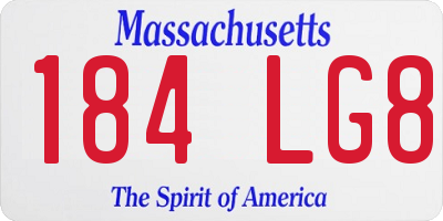 MA license plate 184LG8