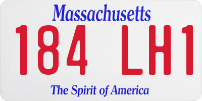 MA license plate 184LH1